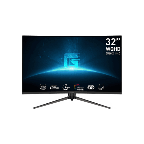 MSI G32CQ5P Curved Gaming Monitor 31.5 Inch WQHD VA Display 170Hz Refresh Rate 1ms MPRT Response Time 1500R Curvature - Gamez Geek