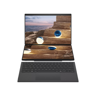 ASUS Zenbook DUO UX8407AA Copilot+ Laptop 14 Inch 3K OLED 144Hz Touch Display Intel Core Ultra 7 355 32GB RAM 1TB SSD Intel Graphics English Arabic Keyboard Windows 11 Moher Gray 1 Year Warranty | UX8407AA-U9321W.