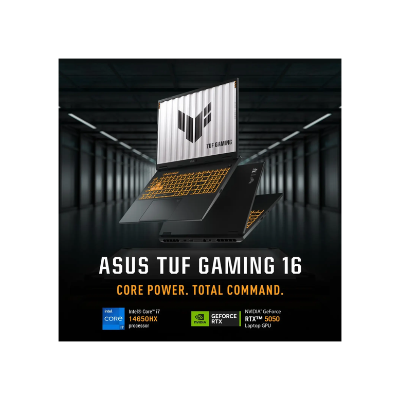 Asus TUF 16 Gaming 2026 Laptop Intel Core i7-14650HX 16 Inch WUXGA 512GB SSD 16GB RAM 8GB NVIDIA GeForce RTX 5050 GPU Windows 11 Home English Arabic Keyboard Off Black Middle East Version FX610JH-TU010W.