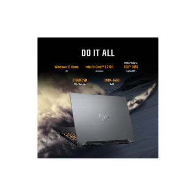 Asus TUF Gaming F16 Laptop, Intel Core 5 210H Processor 16GB DDR5 RAM 512GB SSD NVIDIA GeForce RTX 3050 6GB GDDR6 16 Inch WUXGA 144Hz IPS Display Windows 11 Home Backlit English Arabic Keyboard 1 Year Warranty | FX607VJB-RL123W