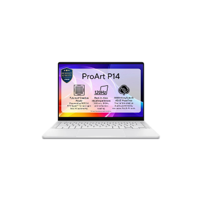 ASUS ProArt P14 H7407BA-SM211W Laptop NVIDIA RTX Spark N1X 18-Core Processor 24GB Ram 1TB SSD Storage NVIDIA Blackwell RTX 5120-Core Graphics 14 Inch 3K OLED Touch 120Hz Display Operating System Windows 11 Home English Arabic Backlit Keyboard Neo White.