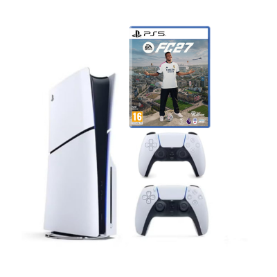 Sony Playstation PS5 Disc Slim Console International Version With Extra Controller + FC 27 PS5