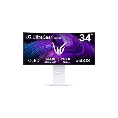 LG UltraGear OLED GX9s Curved Gaming Monitor 34 Inch WQHD OLED Display 240Hz Refresh Rate 0.03ms GtG Response Time AMD FreeSync Premium VESA Certified AdaptiveSync White | 34GX90SA-W.AMA