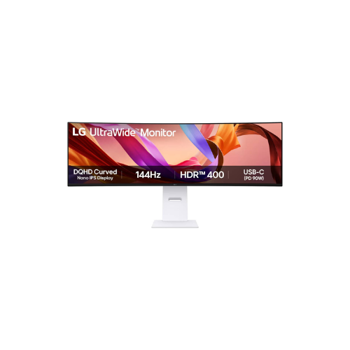 LG 49U950A-W Ultrawide Curved Monitor 49 Inch Nano IPS Display Dual QHD Resolution 144Hz Refresh Rate 1ms MBR Refresh Rate Black Stabilizer HDR 400 Game Mode Crosshair White | 49U950A-W.AM