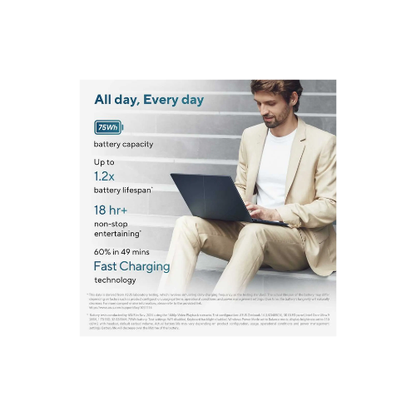 ASUS Zenbook 14 Intel Core Ultra 7 255H Processor 16GB RAM, 1TB SSD 14 Inch 3K Touch OLED Display 120Hz, Windows 11 Home English & Arabic Keyboard Ponder Blue 2 Year Warranty | UX3405CA-PZ052W