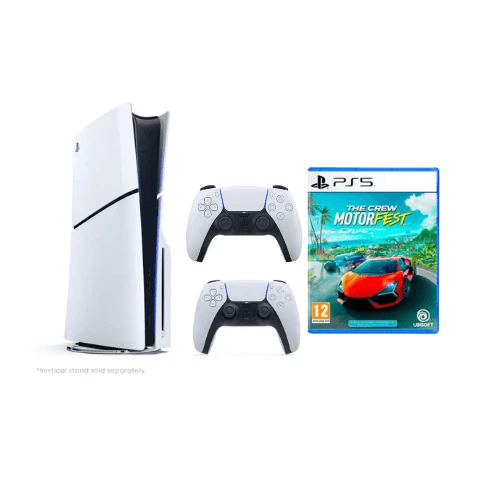 Sony PlayStation 5 Console Disc Version Slim 1TB with Extra Controller International Version with The Crew Motorfest PS5 - Gamez Geek UAE